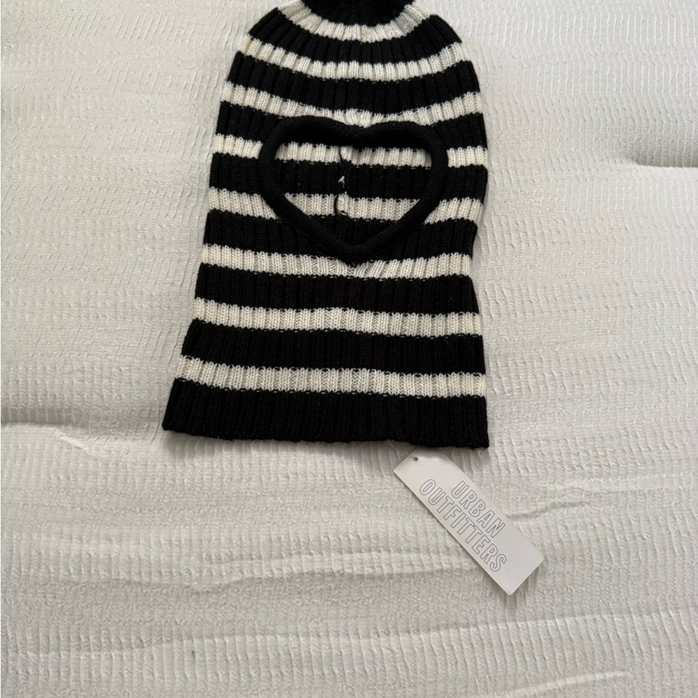 Urban Outfitters Black and White Striped Heart Baclava